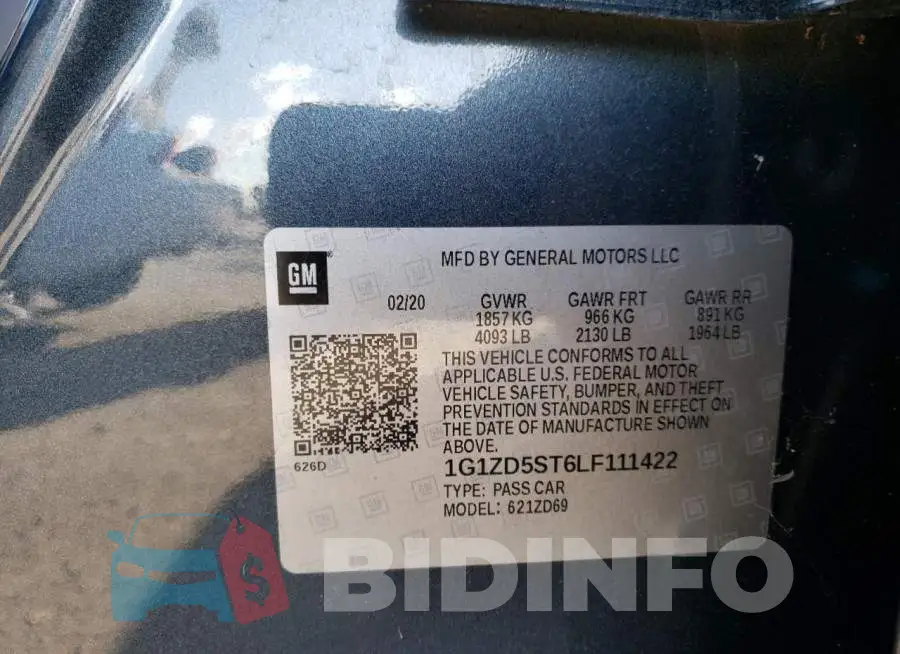 1G1ZD5ST6LF111422 Photo# 10