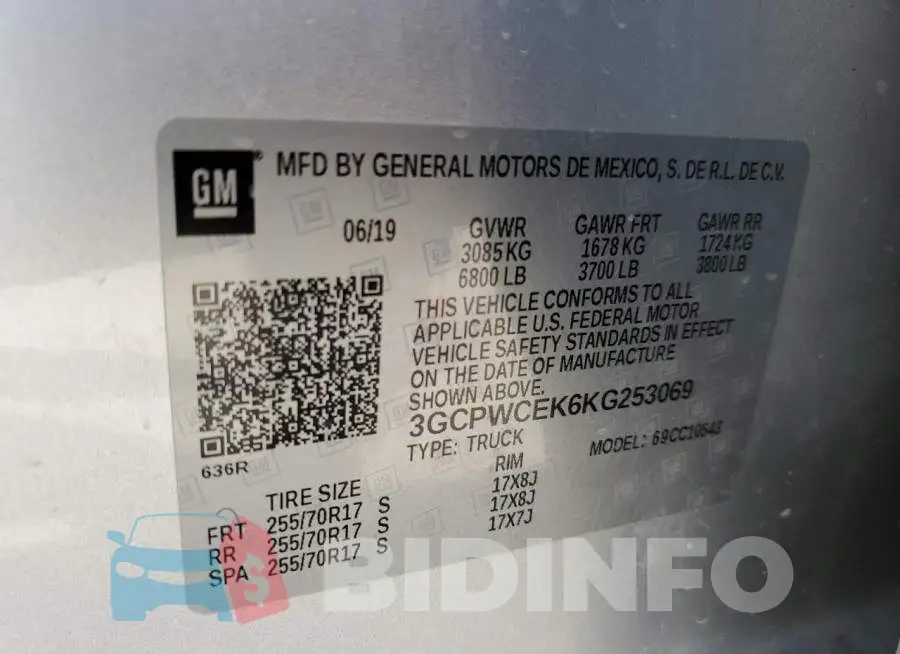 3GCPWCEK6KG253069 Photo# 10