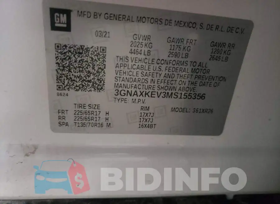 3GNAXKEV3MS155356 Photo# 10