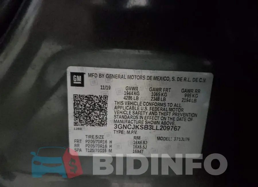 3GNCJKSB3LL209767 Photo# 10