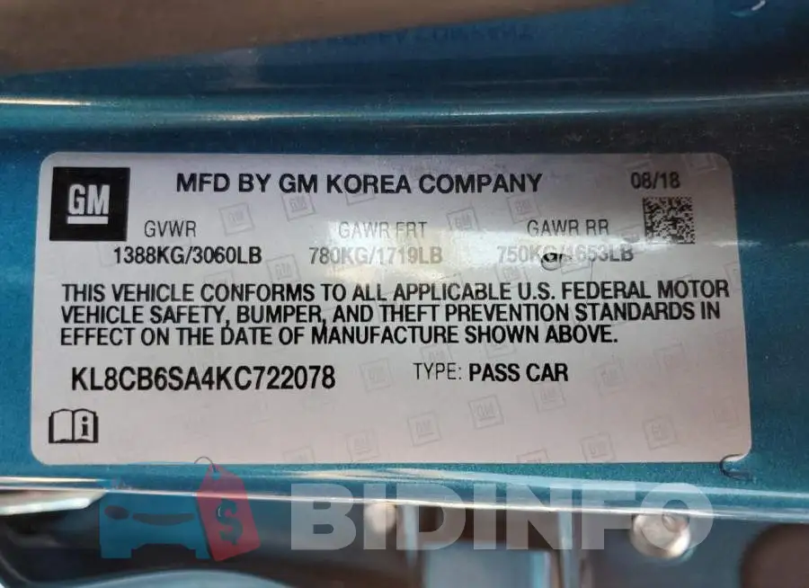 KL8CB6SA4KC722078 Photo# 10