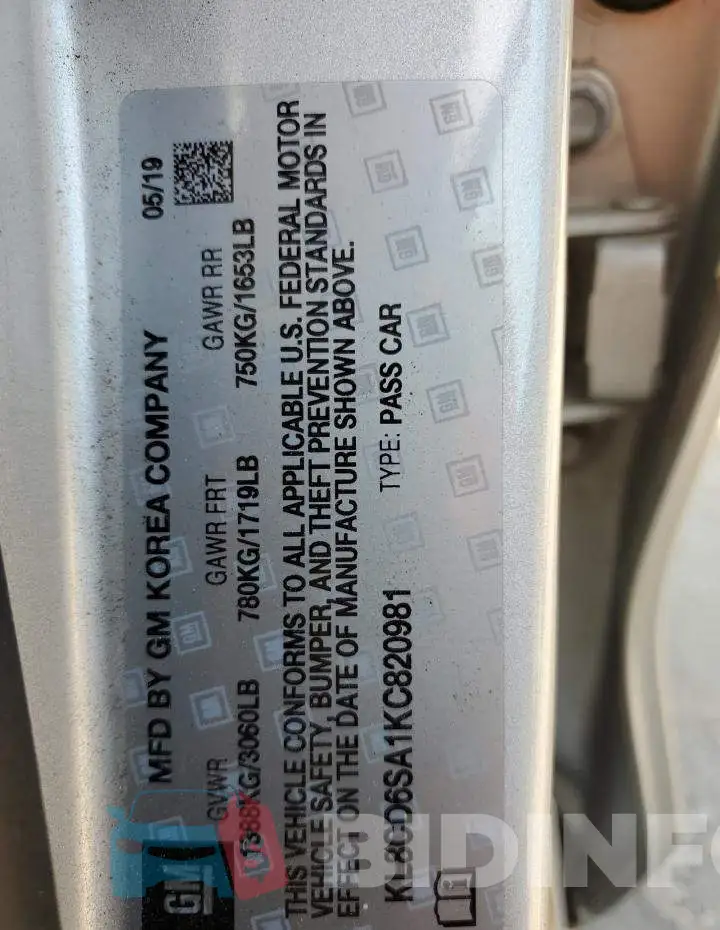 KL8CD6SA1KC820981 Photo# 10