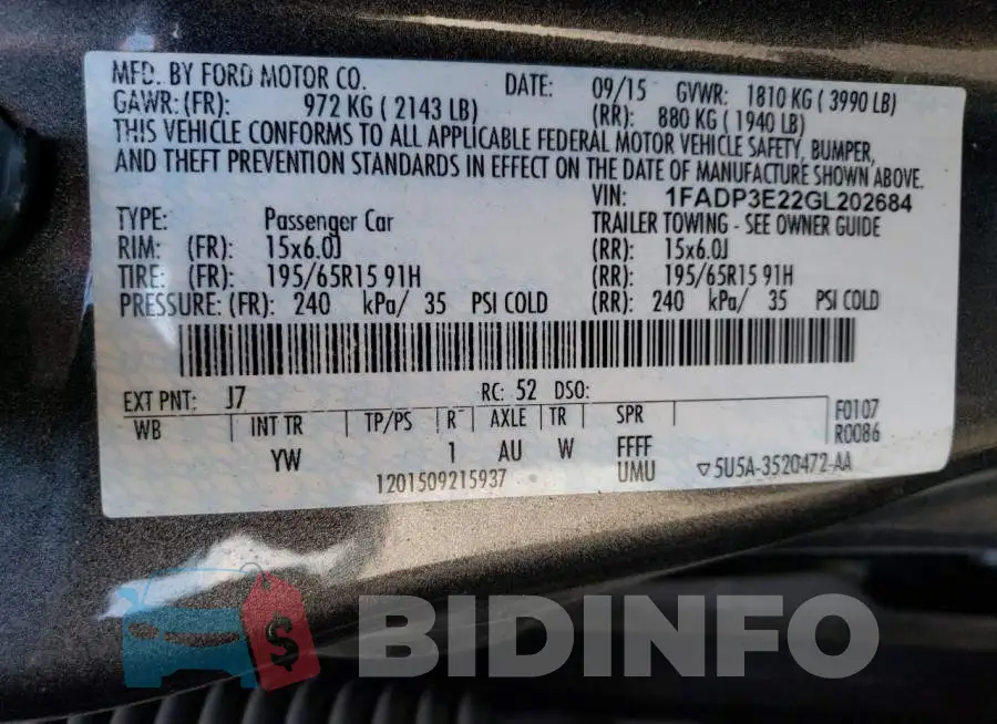 1FADP3E22GL202684 Photo# 10