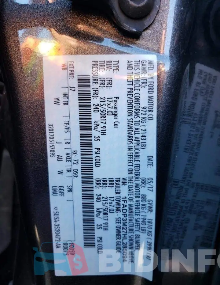 1FADP3M27HL285094 Photo# 10