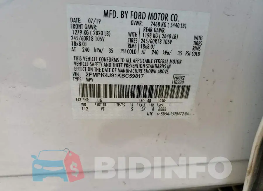 2FMPK4J91KBC59817 Photo# 10