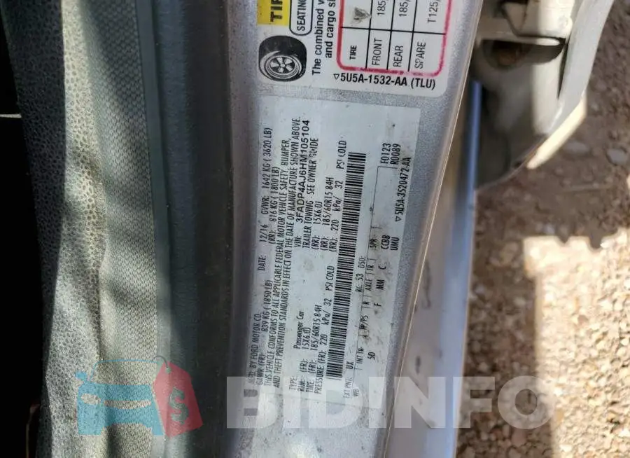 3FADP4AJ6HM105104 Photo# 10