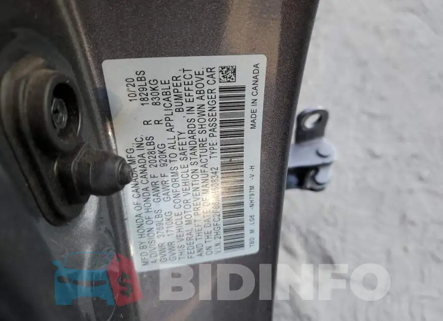 2HGFC2F86MH508342 Photo# 12