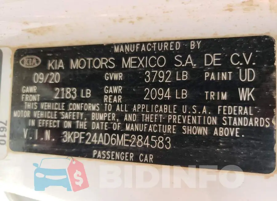 3KPF24AD6ME284583 Photo# 10