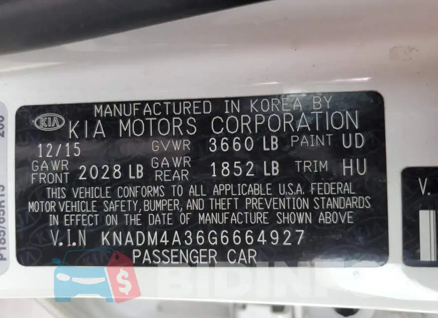 KNADM4A36G6664927 Photo# 10
