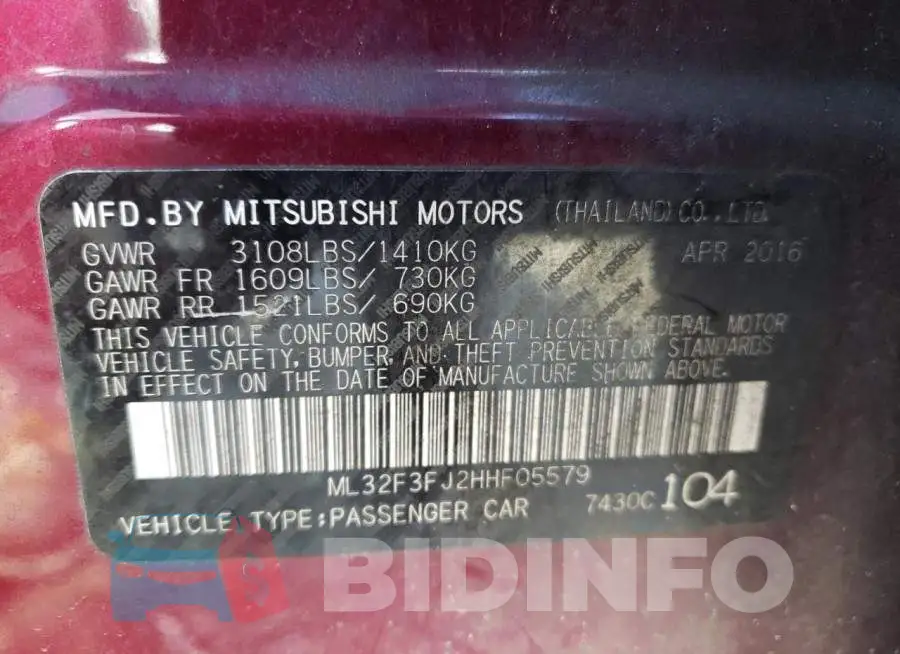 ML32F3FJ2HHF05579 Photo# 10