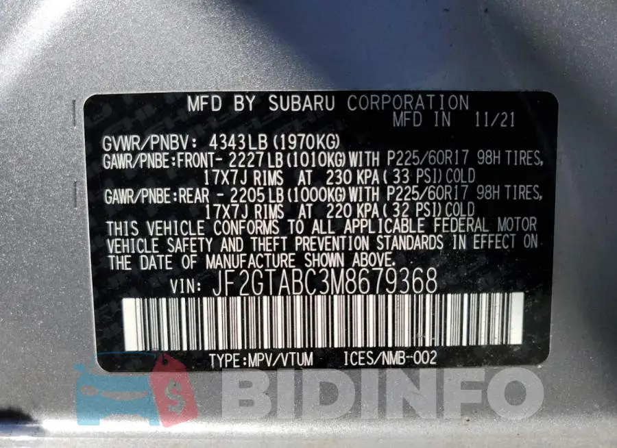 JF2GTABC3M8679368 Photo# 10