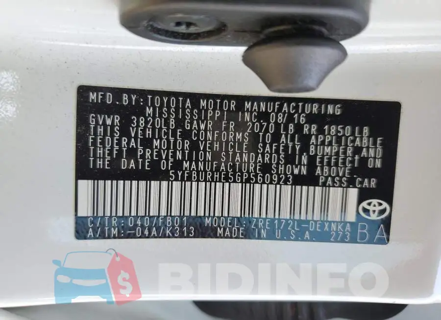 5YFBURHE5GP560923 Photo# 10
