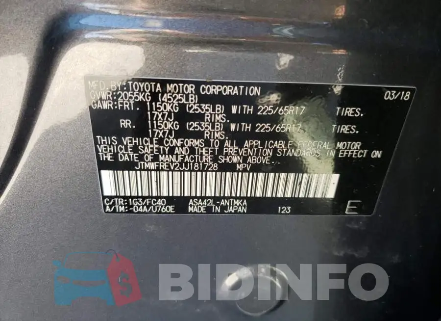 JTMWFREV2JJ181728 Photo# 10