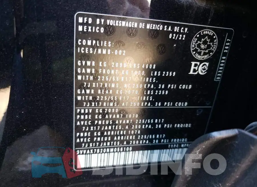 3VVAX7B20NM056100 Photo# 10