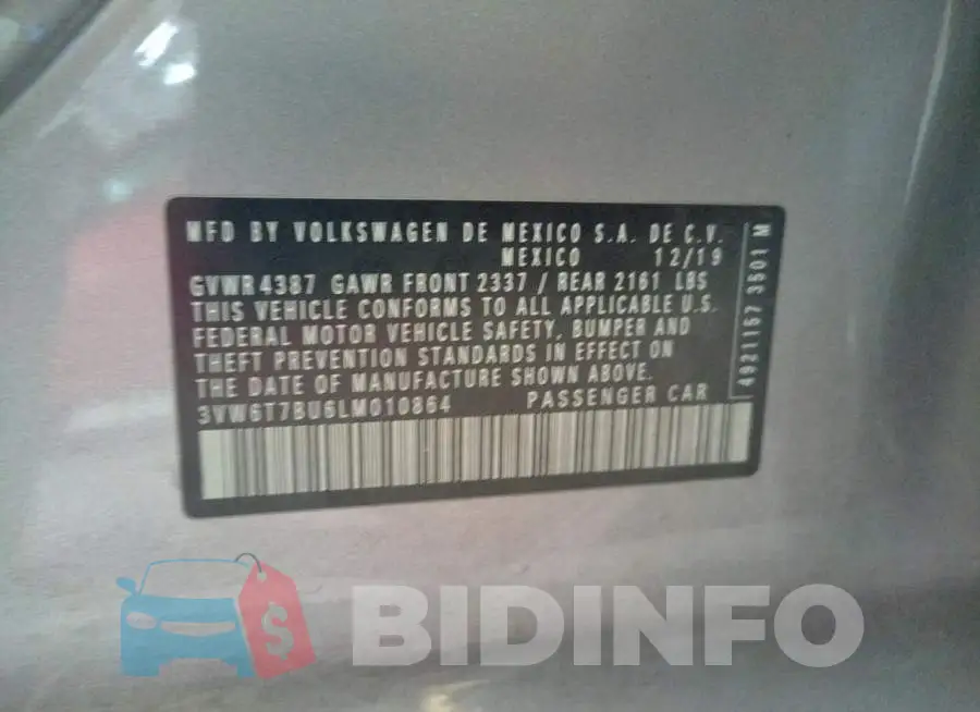 3VW6T7BU6LM010864 Photo# 10