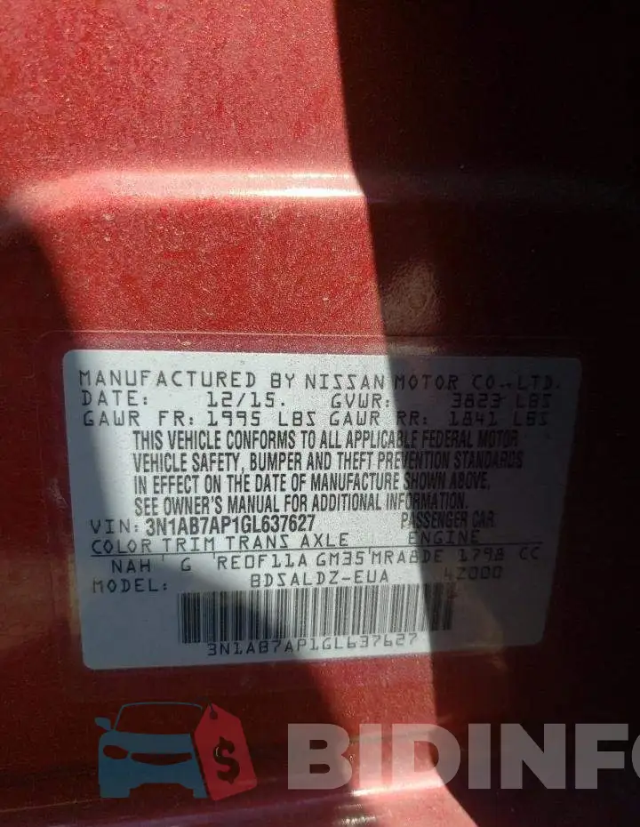 3N1AB7AP1GL637627 Photo# 10