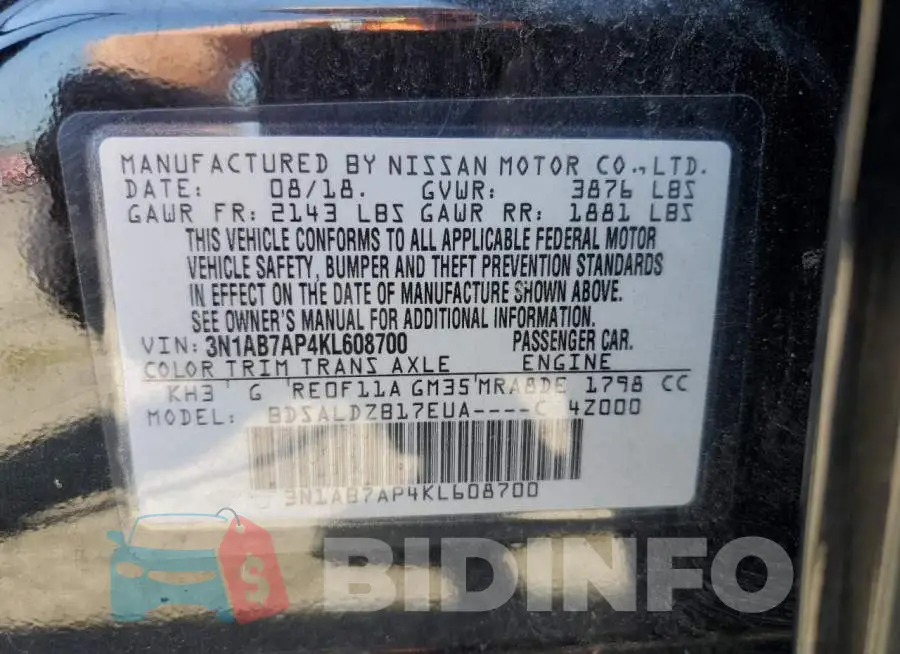 3N1AB7AP4KL608700 Photo# 10