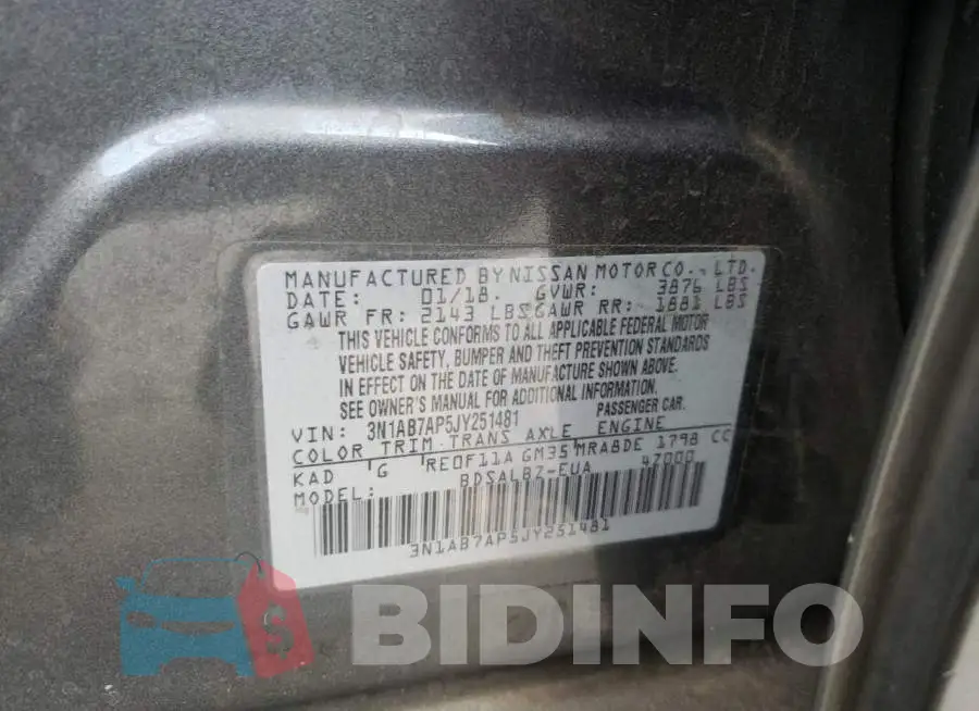 3N1AB7AP5JY251481 Photo# 10