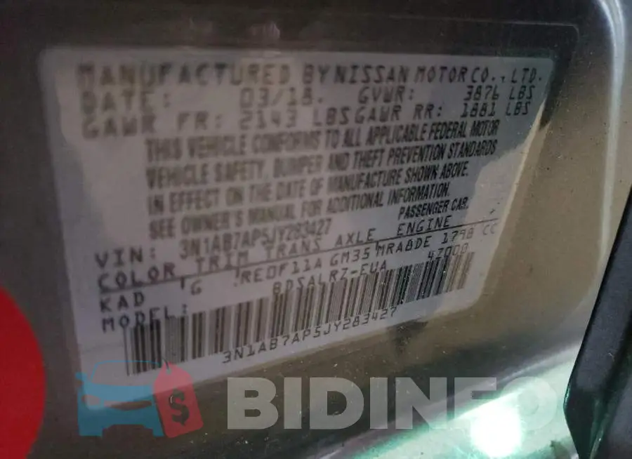 3N1AB7AP5JY283427 Photo# 10