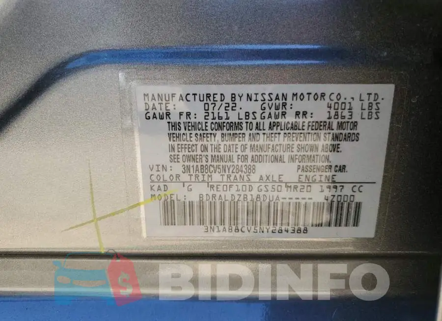 3N1AB8CV5NY284388 Photo# 10
