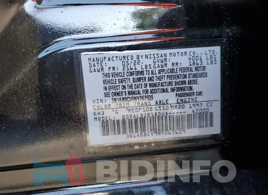 3N1AB8CV9NY267609 Photo# 10