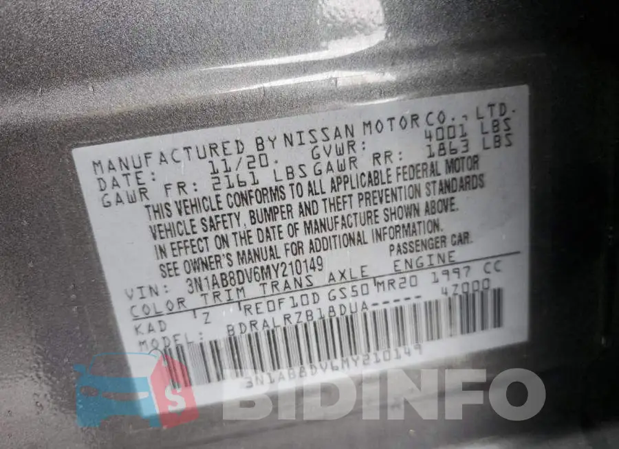 3N1AB8DV6MY210149 Photo# 10