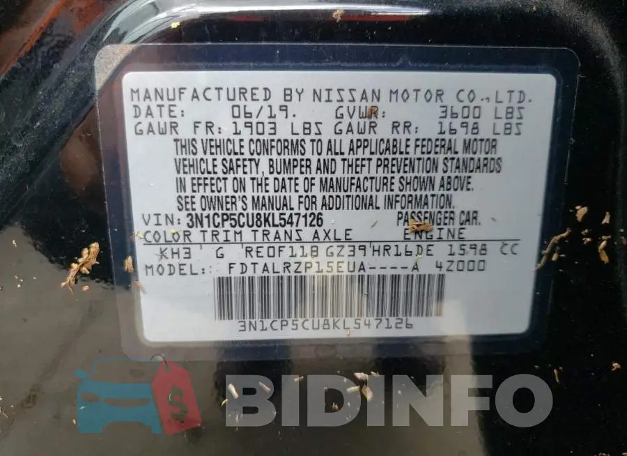 3N1CP5CU8KL547126 Photo# 10