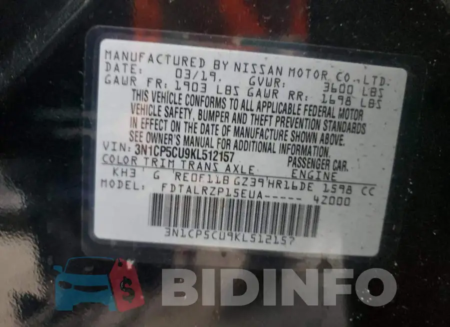 3N1CP5CU9KL512157 Photo# 10