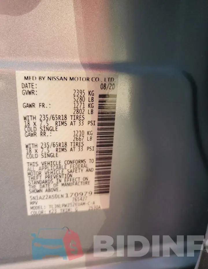 5N1AZ2AS0LN170979 Photo# 10