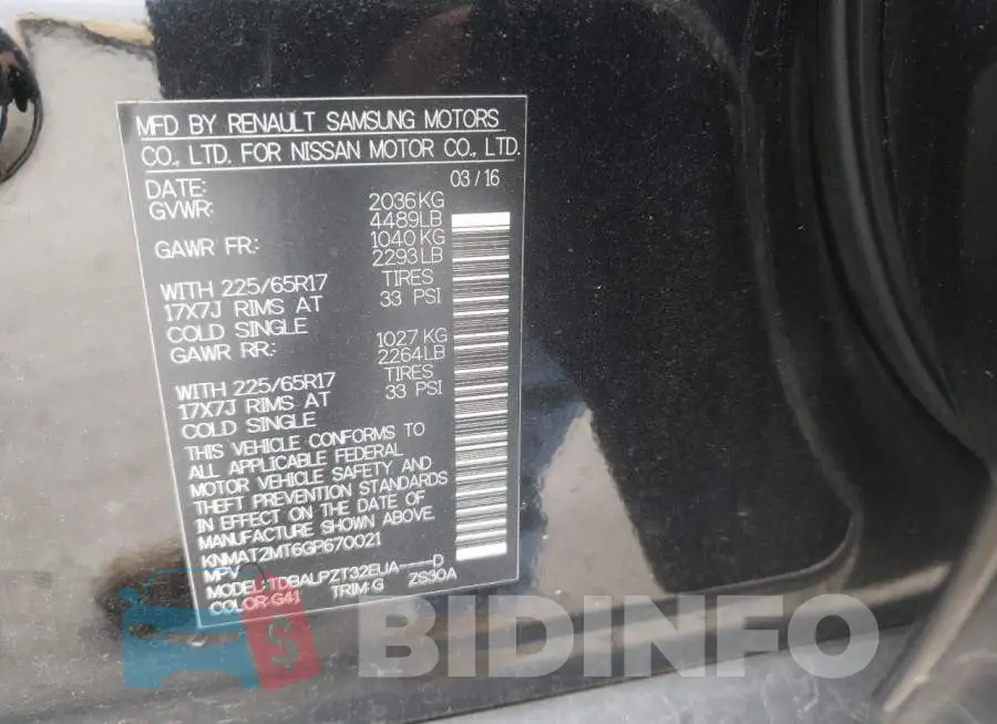 KNMAT2MT6GP670021 Photo# 10