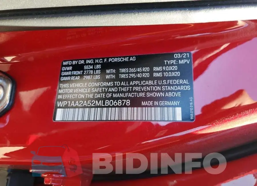WP1AA2A52MLB06878 Photo# 10