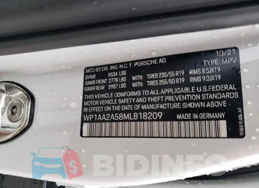 WP1AA2A58MLB18209 Photo# 10