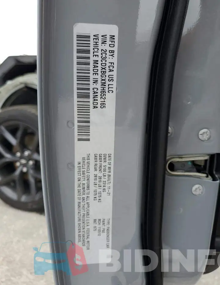 2C3CDXBGXMH652165 Photo# 10