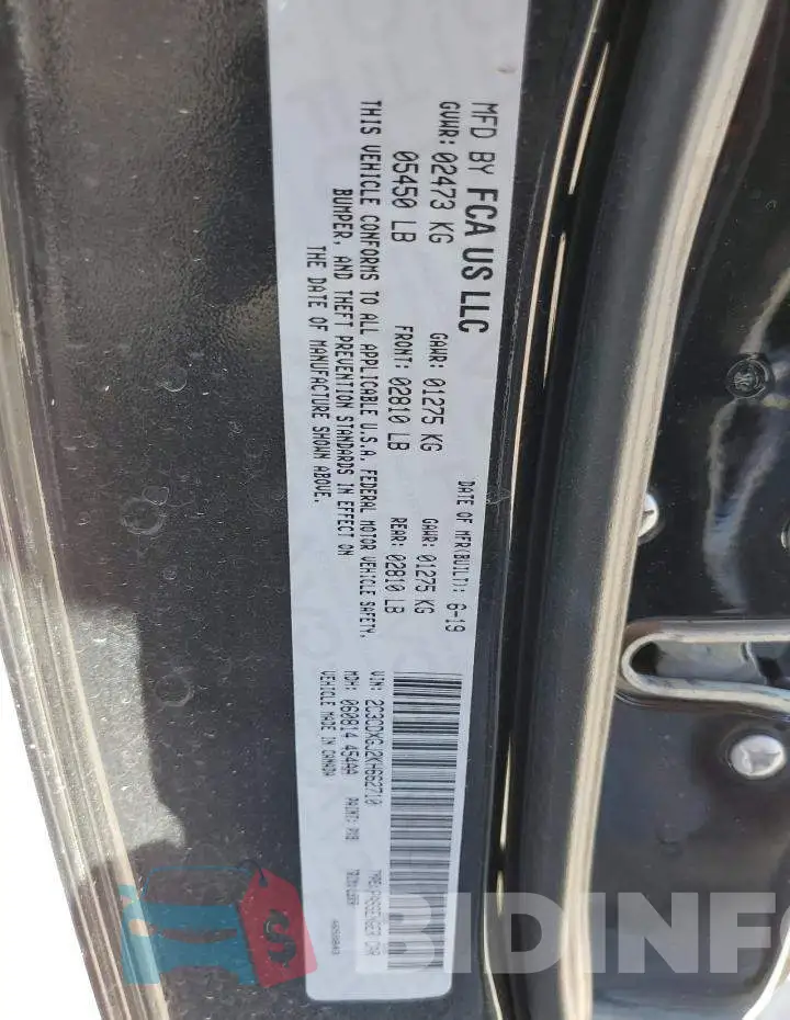 2C3CDXGJ2KH662710 Photo# 10