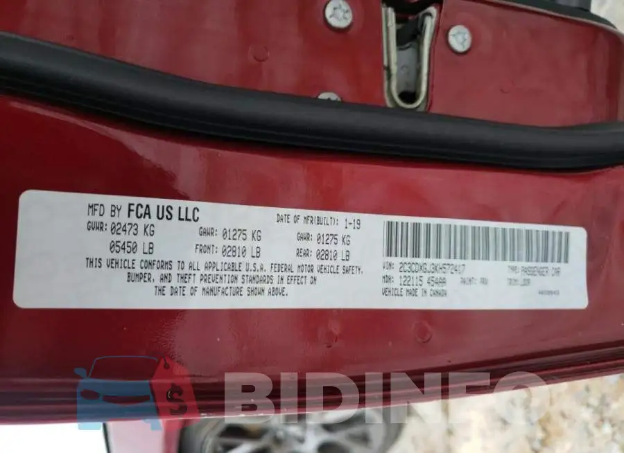 2C3CDXGJ3KH572417 Photo# 10