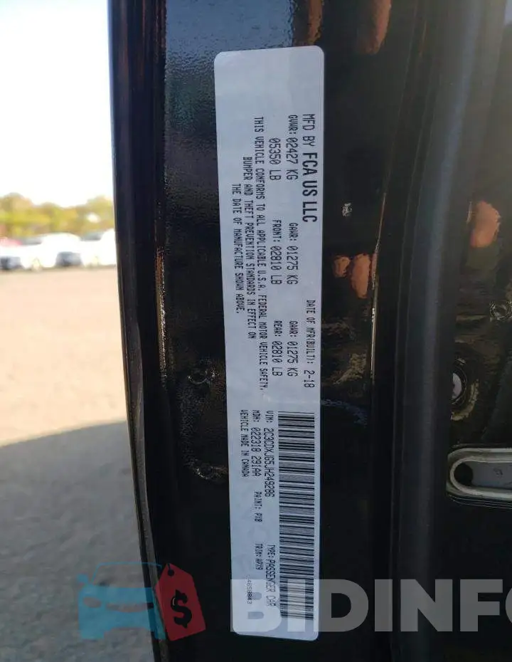 2C3CDXJG5JH249286 Photo# 10