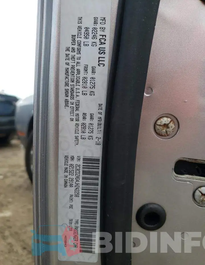 2C3CDZAG4JH242258 Photo# 10
