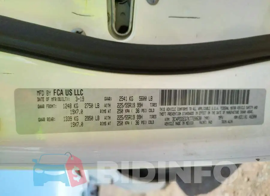3C4PDDEG7KT720630 Photo# 10