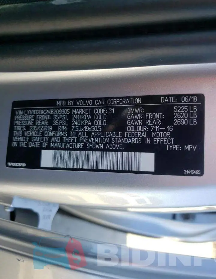 LYV102DK2KB209905 Photo# 10