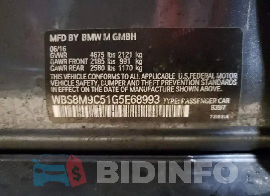 WBS8M9C51G5E68993 Photo# 10