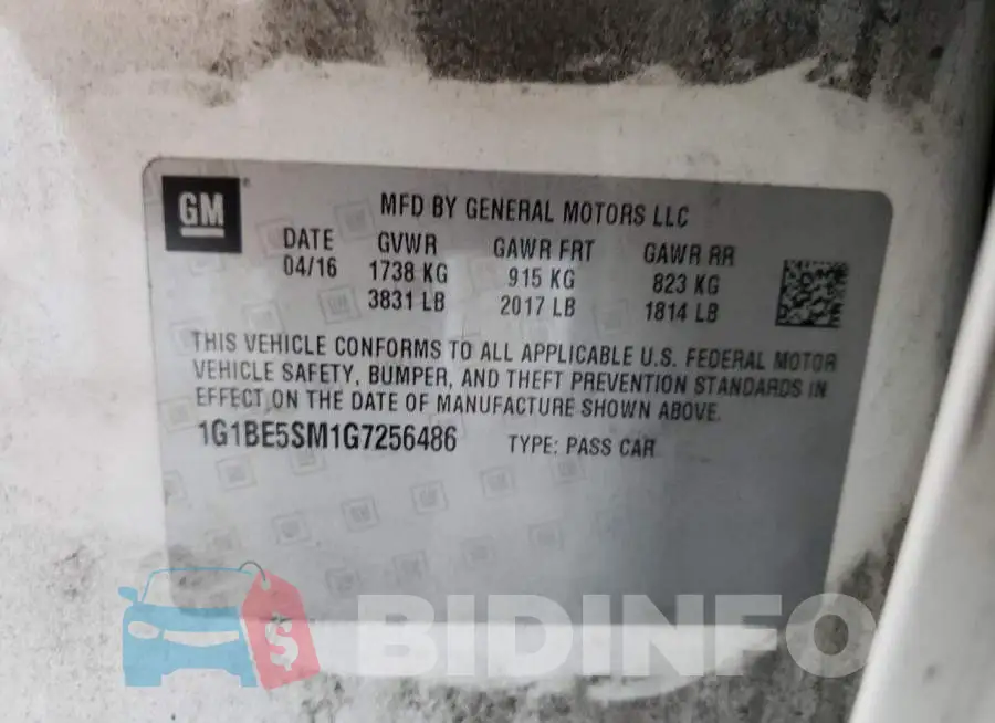 1G1BE5SM1G7256486 Photo# 10