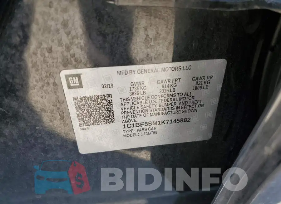 1G1BE5SM1K7145882 Photo# 10