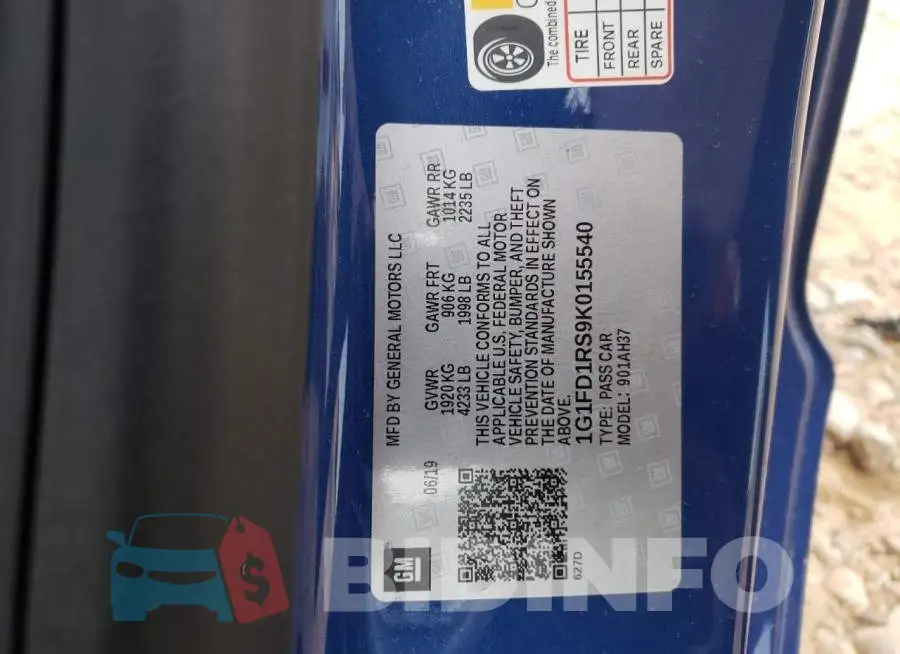 1G1FD1RS9K0155540 Photo# 10