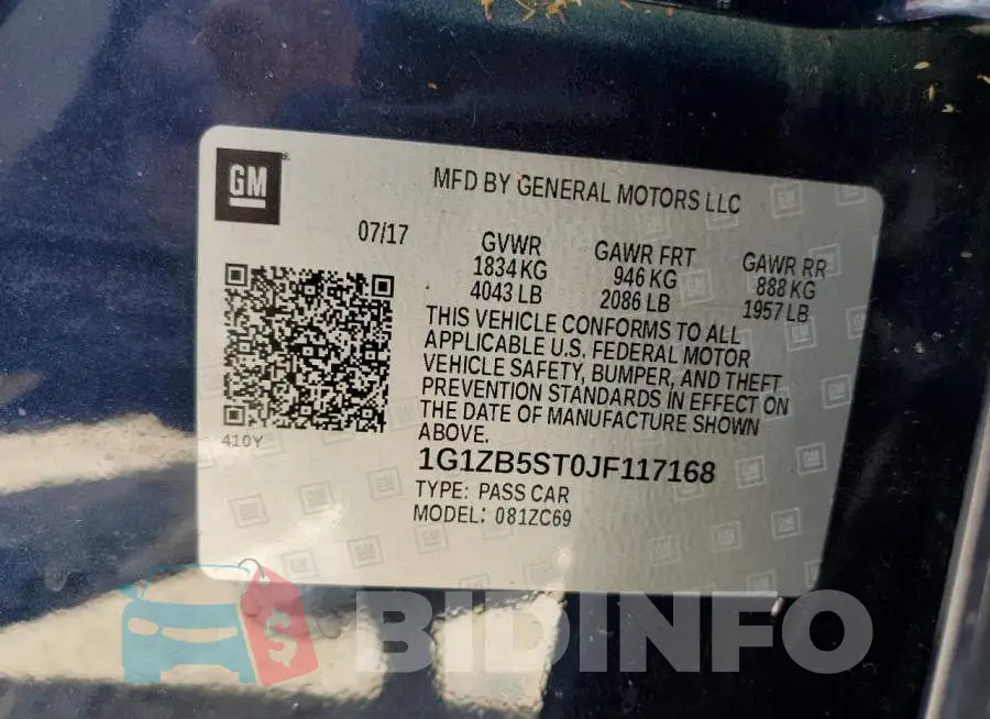 1G1ZB5ST0JF117168 Photo# 10