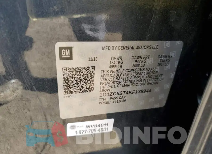 1G1ZC5ST4KF138944 Photo# 10