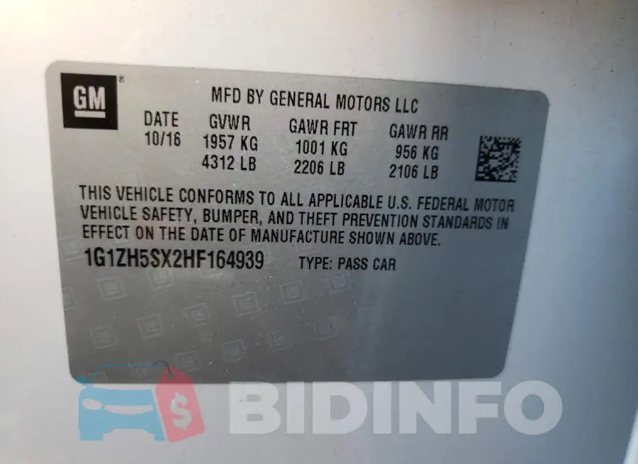 1G1ZH5SX2HF164939 Photo# 10