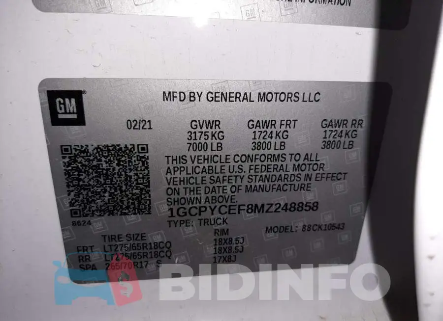 1GCPYCEF8MZ248858 Photo# 10