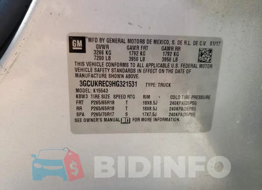 3GCUKREC9HG321531 Photo# 10