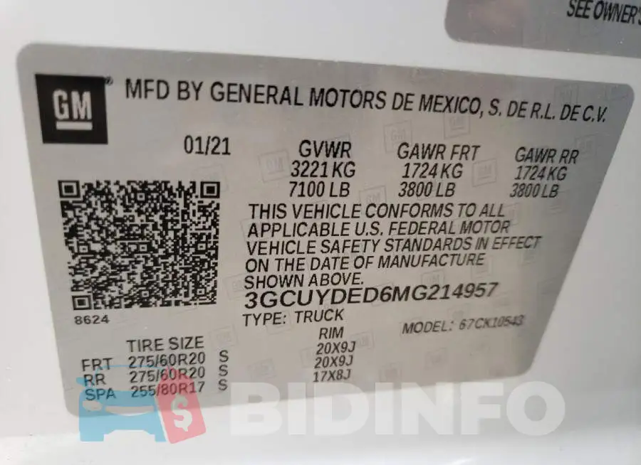 3GCUYDED6MG214957 Photo# 10