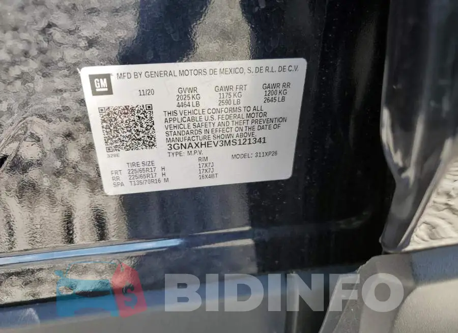 3GNAXHEV3MS121341 Photo# 10